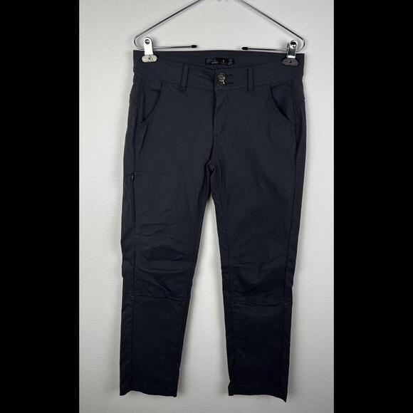 PrAna Pants Womens 6 Skinny Stretch Lightweight Mid Rise Hiking Gray - Picture 1 of 8